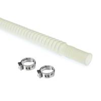Quantum 9mm x 10mm x 100mm Clear Corrugated Flexible Hose Line & Clamps for Fuel Pump Assembly