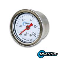 Quantum EFI Liquid Filled Fuel Pressure Gauge 0-100psi 1/8" NPT 1.5"/38mm